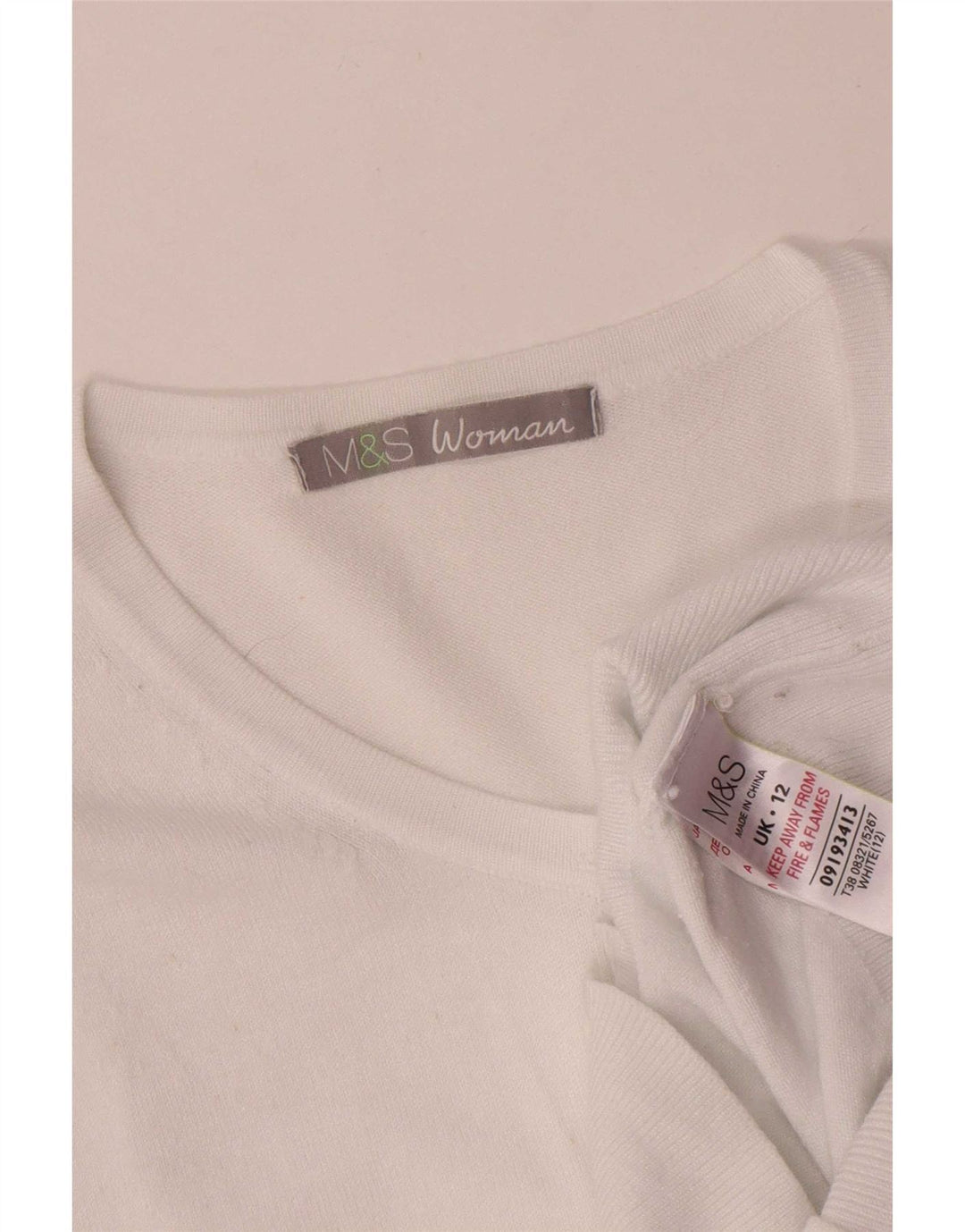 Marks & Spencer Damen-Cardigan-Pullover UK 12 Mittelweiße Viskose