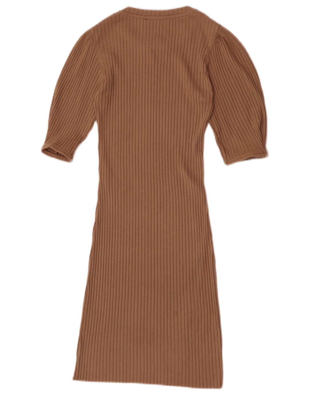 Zara Damen, figurbetontes Kleid, Größe S, Beige, Polyester
