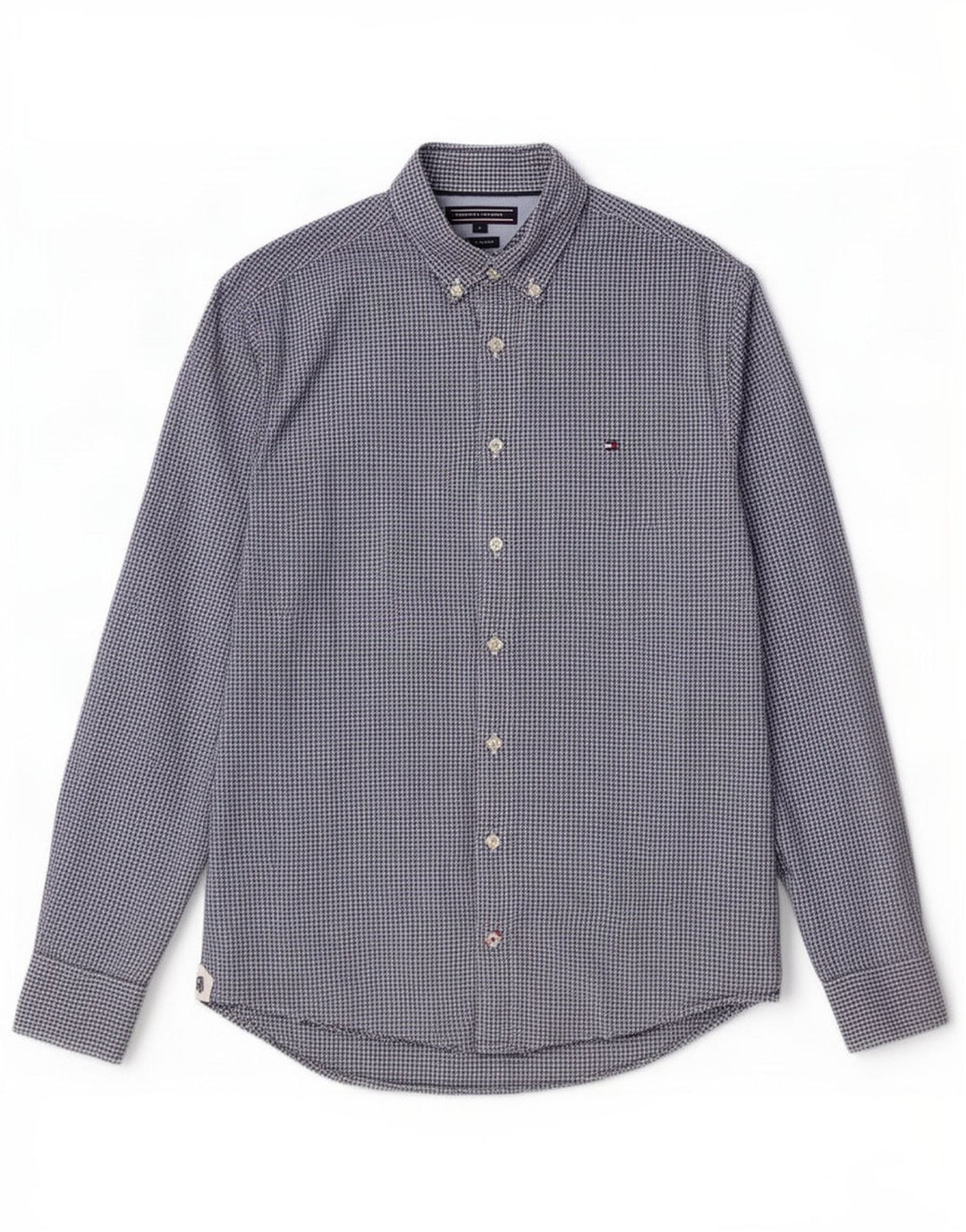 Tommy Hilfiger Herrenhemd, klein, marineblau, Gingham-Baumwolle