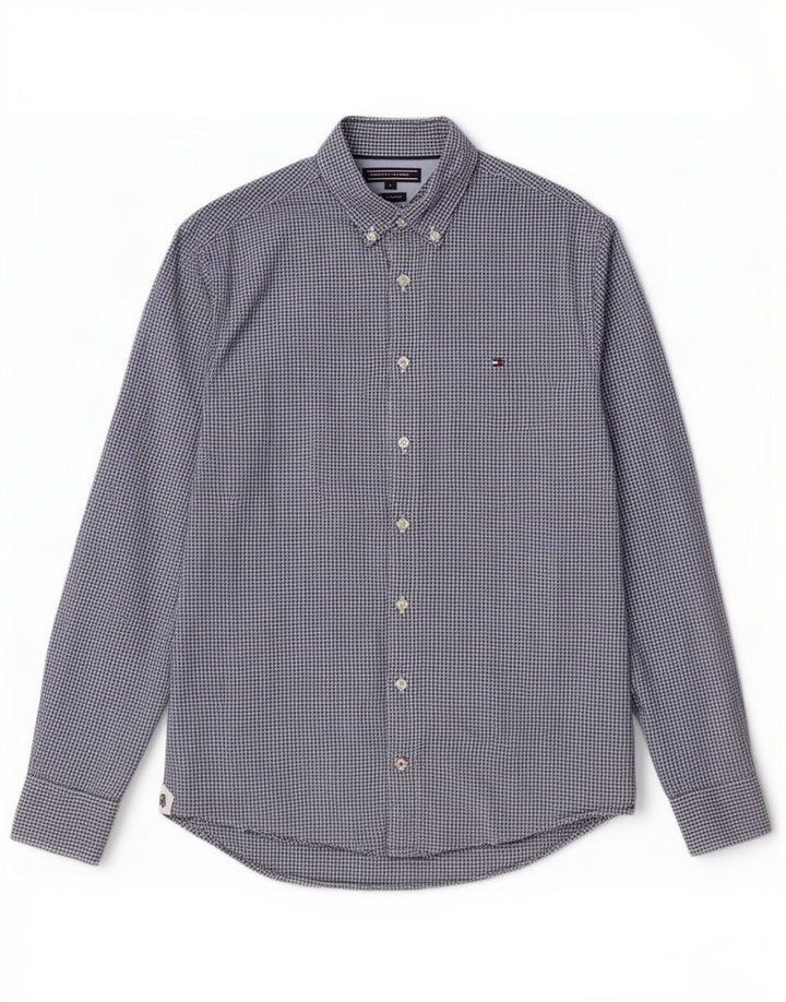Tommy Hilfiger Herrenhemd, klein, marineblau, Gingham-Baumwolle