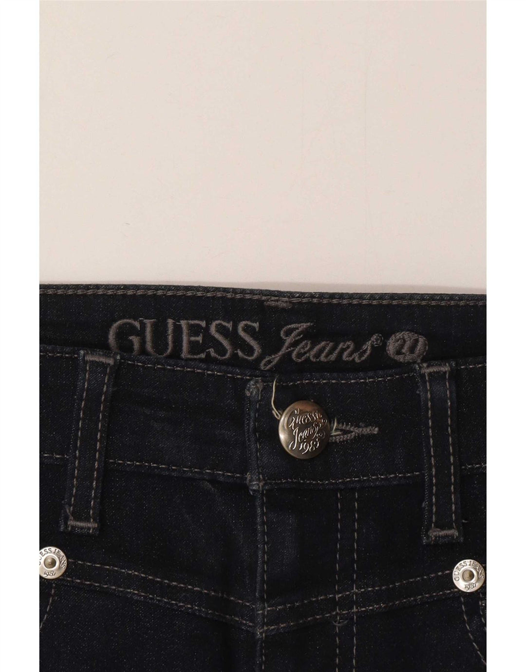 Guess Damen-Jeansrock W28, mittelmarineblaue Baumwolle