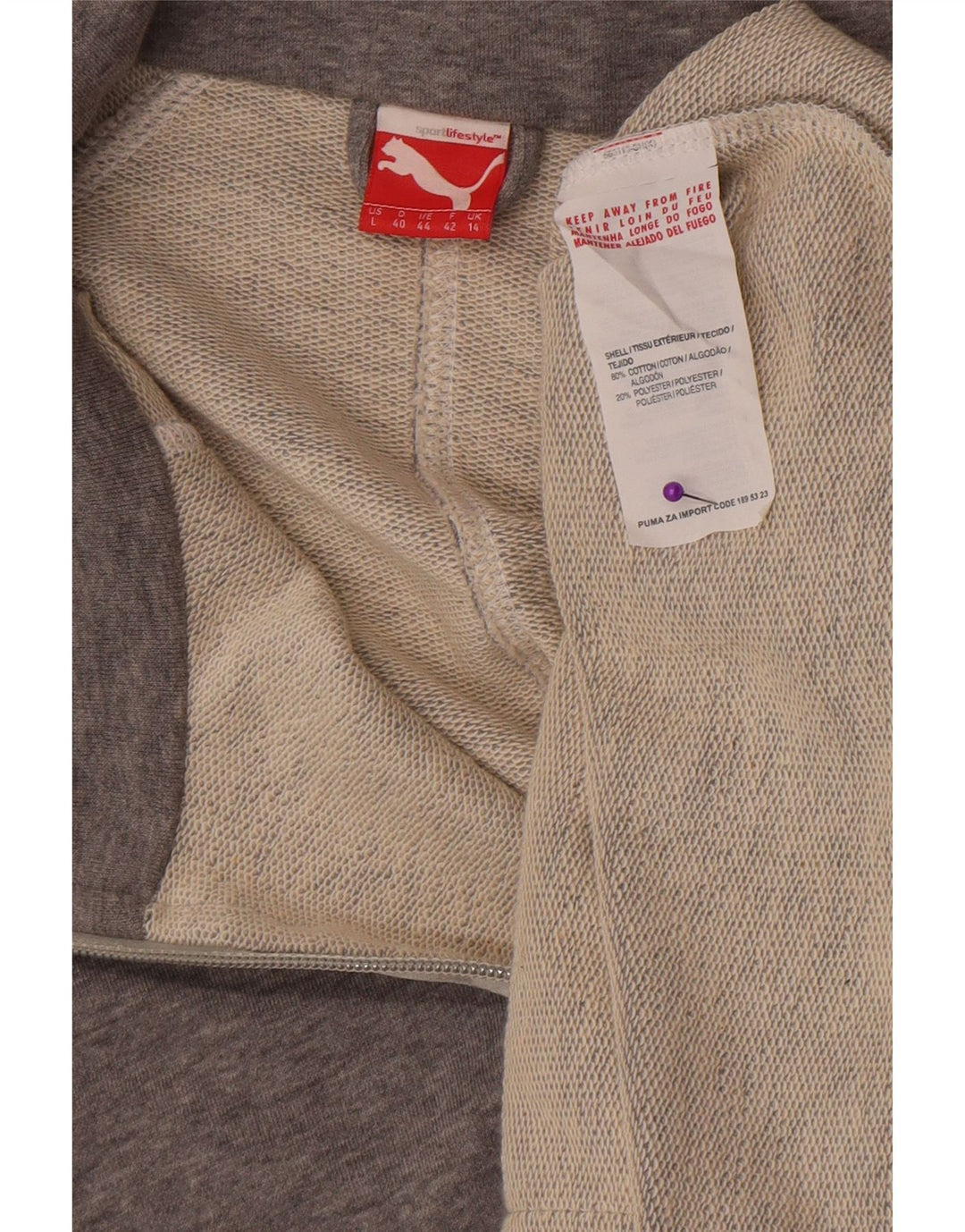 Puma Damen Kurzarm-Overall-Trainingsoberteil, Jacke, Größe 44, Grau
