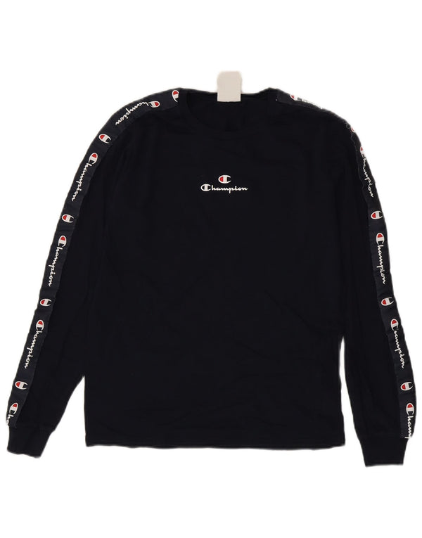 Champion Langarmshirt mit Grafik für Mädchen, 13–14 Jahre, XL, Marineblau, Baumwolle