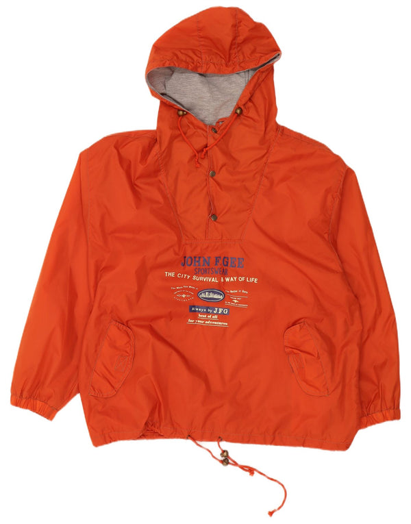 JOHN F GEE Herren-Anorakjacke mit grafischer Kapuze, EU 56, 3XL, Orange, Polyamid