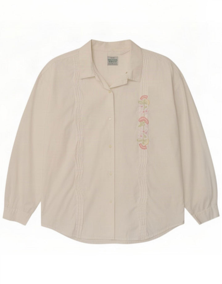 Benetton Damenhemd UK 14 Medium White Floral
