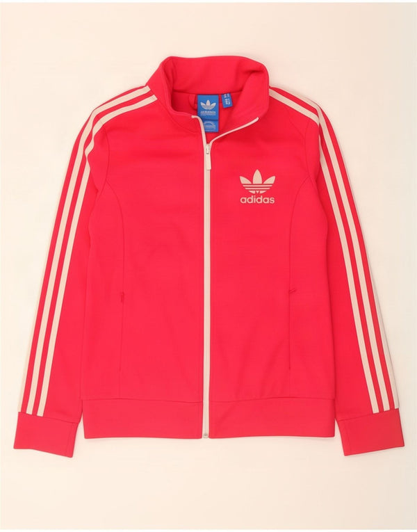 Adidas Damen Trainingsanzug Top Jacke UK 12 Mittelrosa Baumwolle