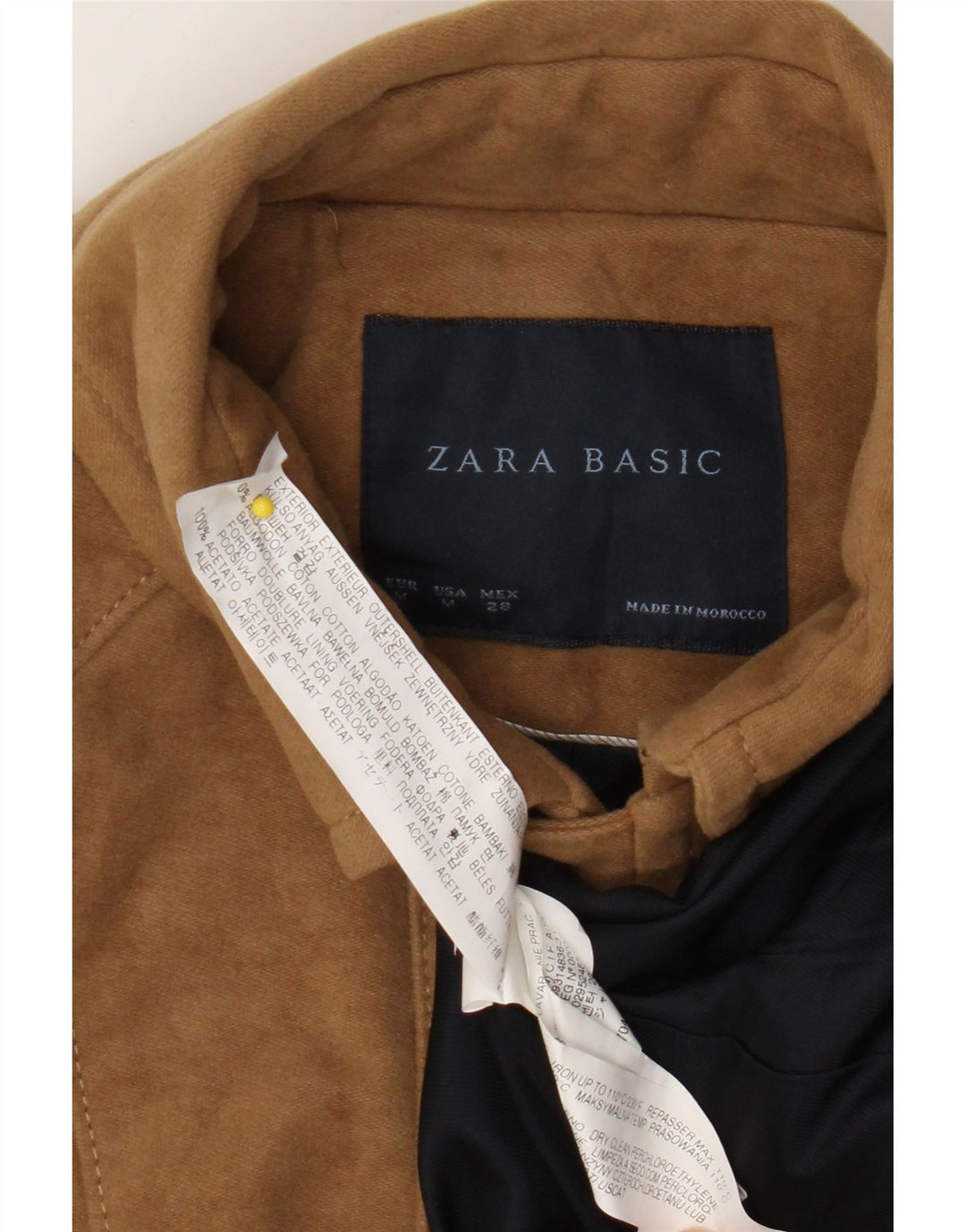 Zara Damen Zweireihiger Mantel UK 12 Mittelbeige Baumwolle