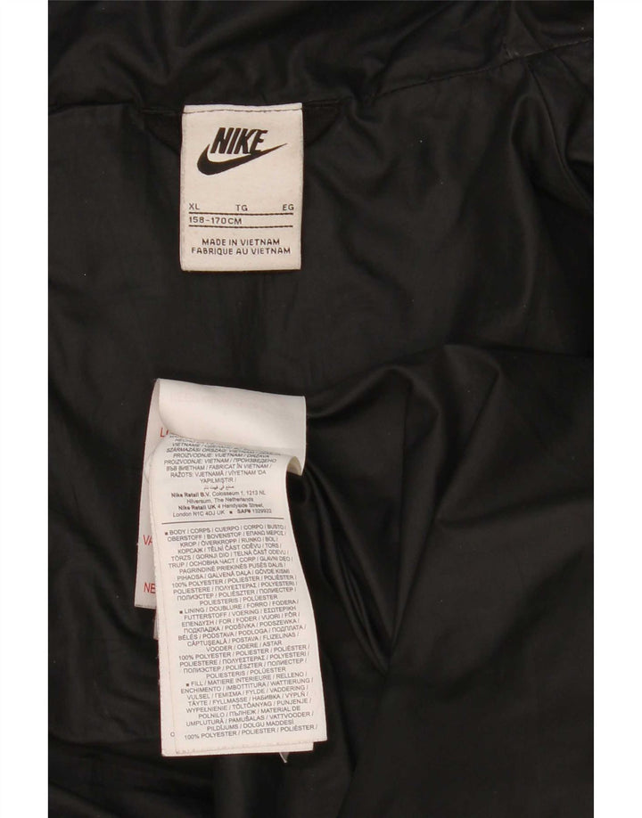 Nike Wattierte Jacke mit Kapuze für Jungen, 13–14 Jahre, XL, schwarzes Polyester