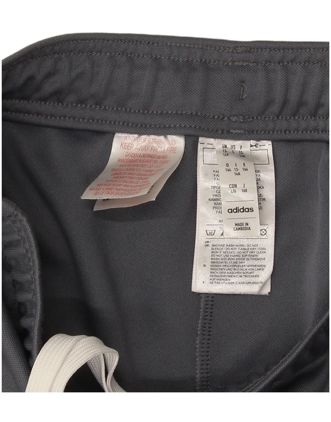 Adidas Aeroready-Trainingshose für Jungen, 13–14 Jahre, graues Polyester