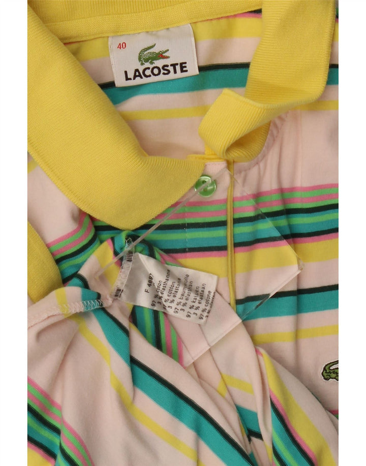 LACOSTE Damen-Poloshirt, Größe 40, mittelgroß, mehrfarbig, gestreift, Baumwolle