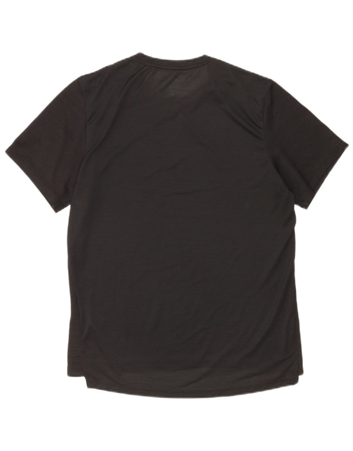 Nike Herren Dri Fit T-Shirt Top Mittelschwarzes Nadelstreifen-Polyester