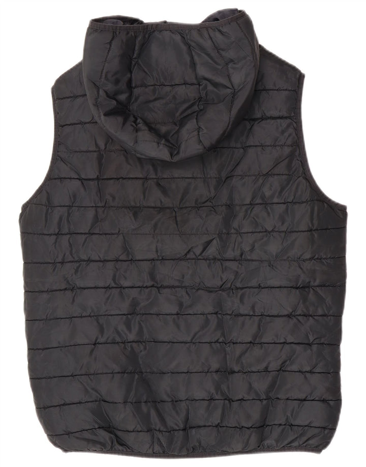 Jack & Jones Herren-Weste mit Kapuze, gepolstert, UK 40, Größe L, Schwarz, Polyester