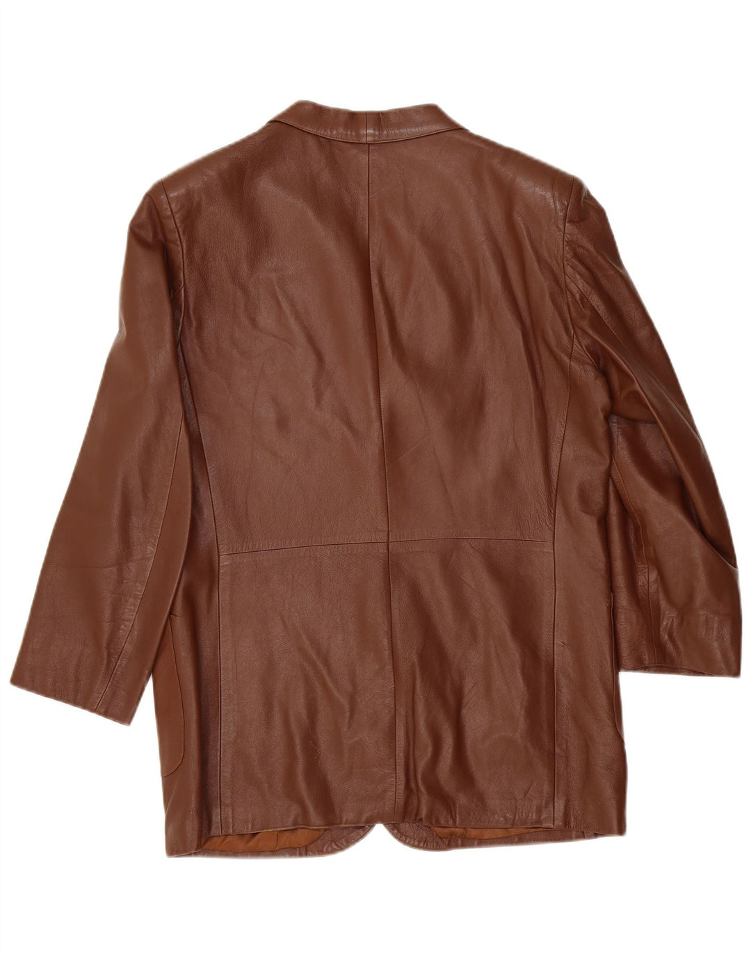 Vintage Herren 2 Knopf Leder Blazer Jacke IT 50 Großes braunes Leder