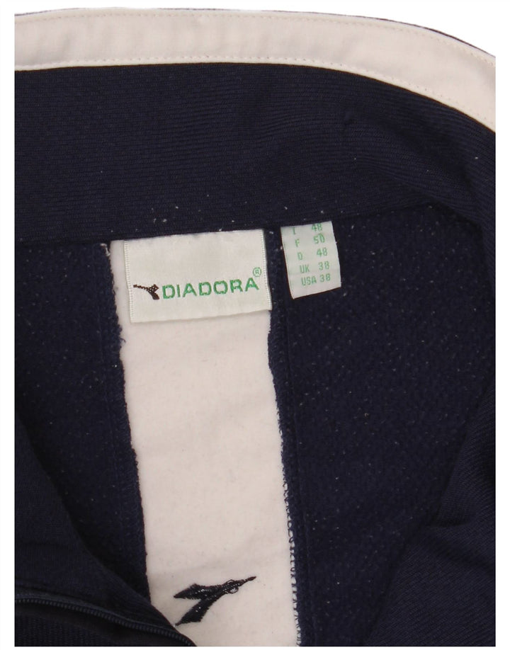 Diadora Herren-Trainingsanzug-Top-Jacke, UK 38, mittleres Marineblau, Farbblock