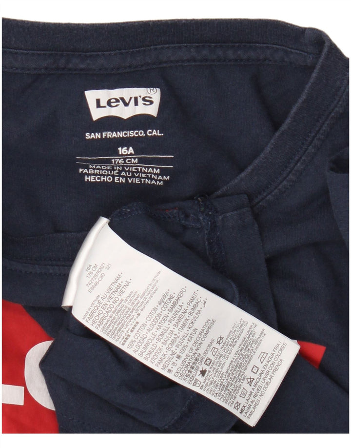Levi's Jungen Graphic Top Langarm 15–16 Jahre Marineblaue Baumwolle