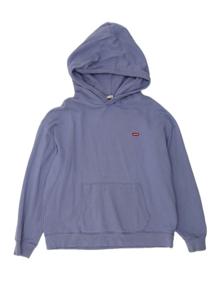 LEVI'S Womens Hoodie Jumper UK 16 Large Blue Cotton Vintage Levi's and Second-Hand Levi's from Messina Hembry 