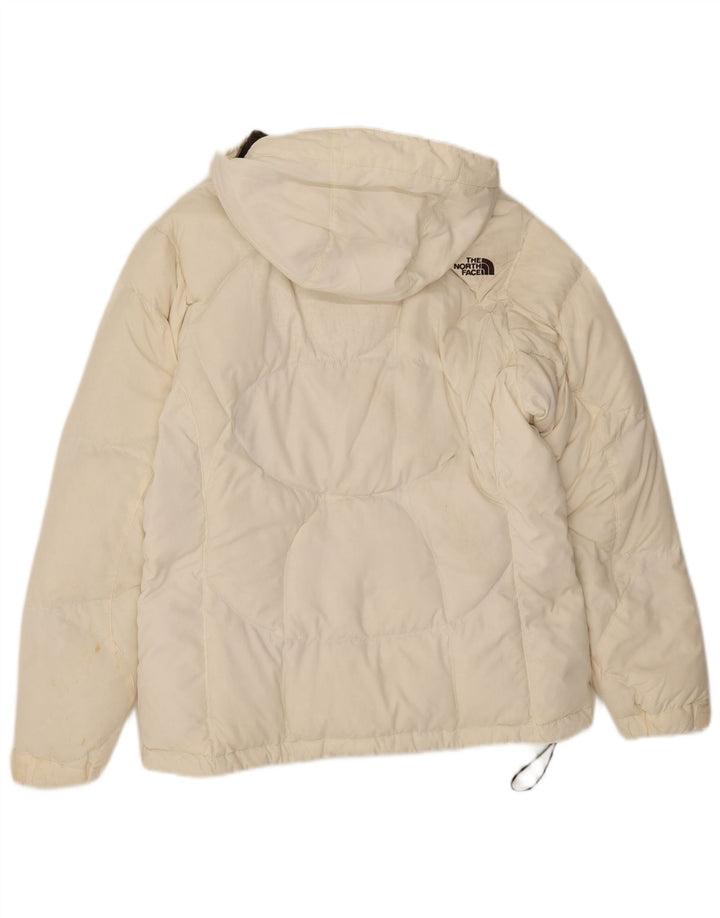 The North Face Wattierte Damenjacke mit Kapuze, UK 14, mittelweißes Nylon