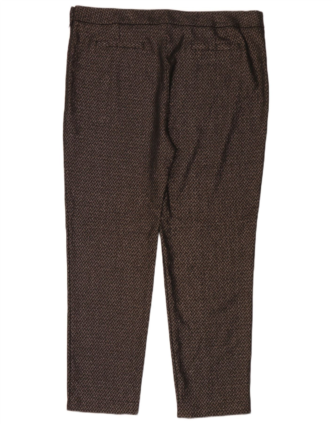 M&Co Damen-Hose mit abstraktem Muster, schmale Freizeithose, UK 14, Größe L, W35, L29, Schwarz