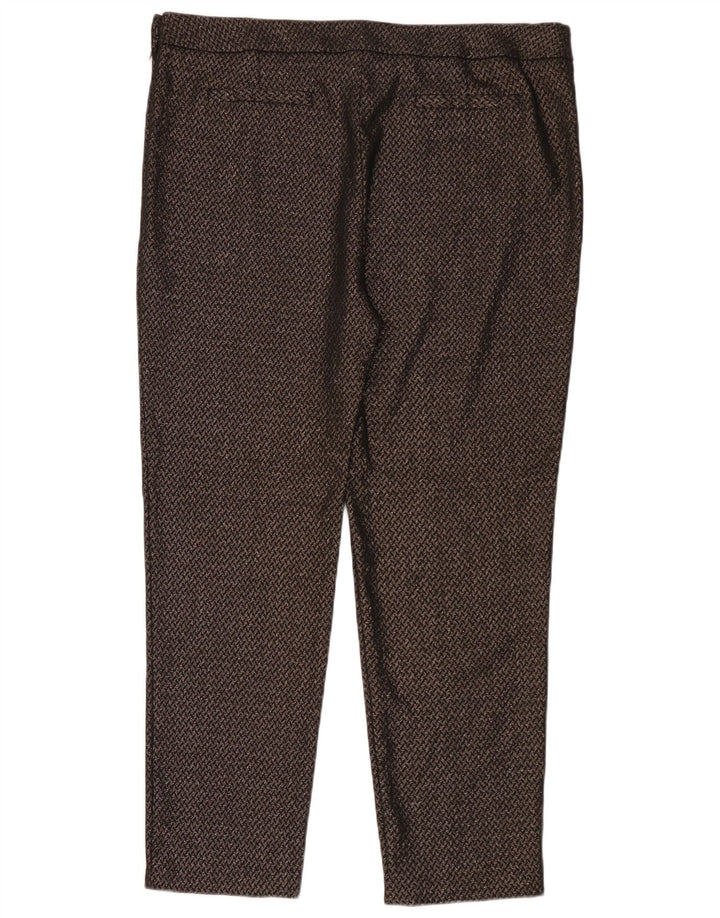 M&Co Damen-Hose mit abstraktem Muster, schmale Freizeithose, UK 14, Größe L, W35, L29, Schwarz