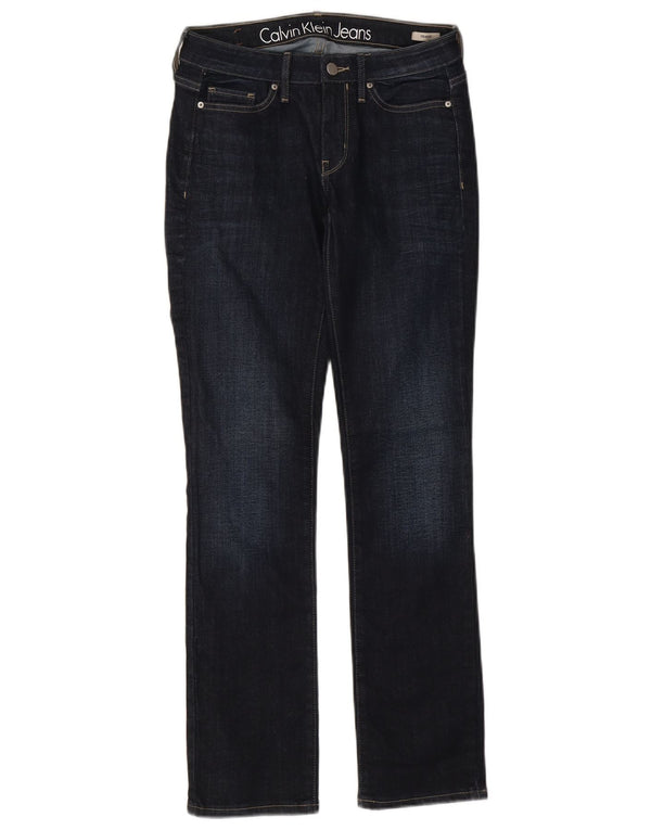 Calvin Klein Damen Straight Jeans W25 L30 Marineblau Baumwolle