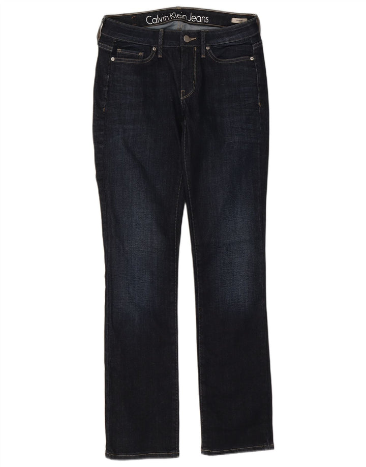 Calvin Klein Damen Straight Jeans W25 L30 Marineblau Baumwolle