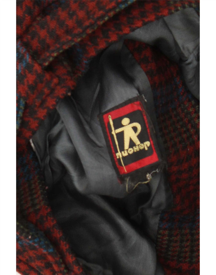 Vintage Damen Bomberjacke UK 10 Kleiner roter Hahnentritt