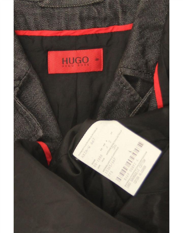 Hugo Boss Damen Militärmantel EU 36 Small Graue Baumwolle