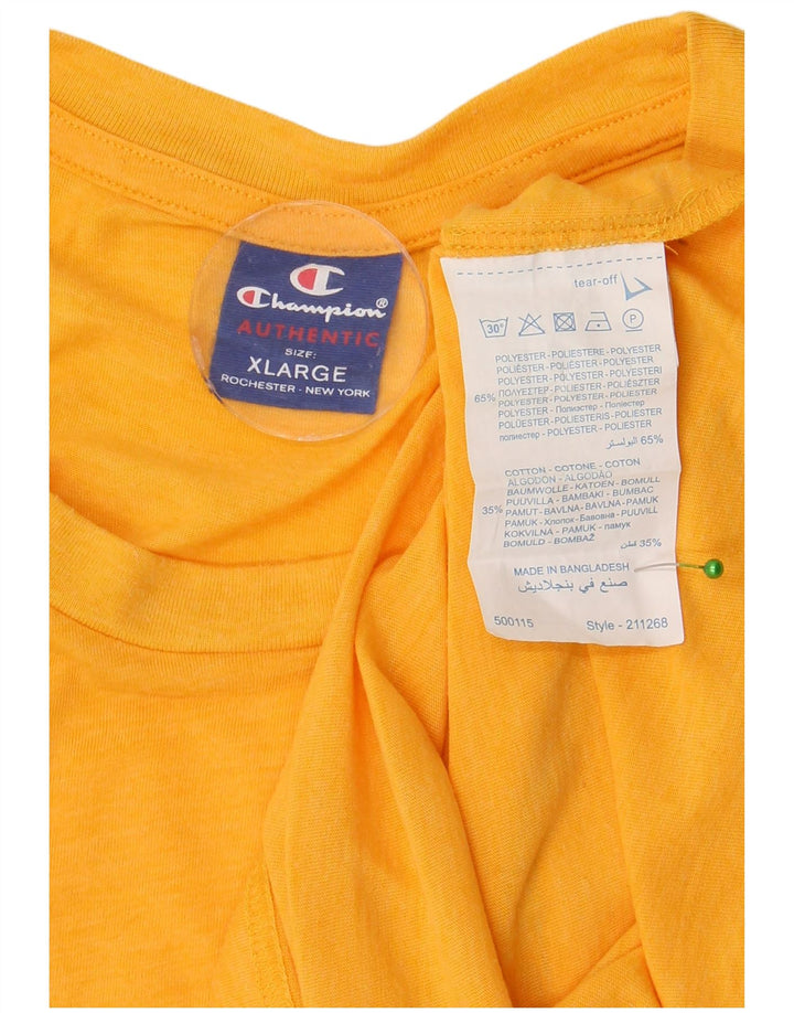 Champion Herren Grafik T-Shirt Top XL Gelb Polyester