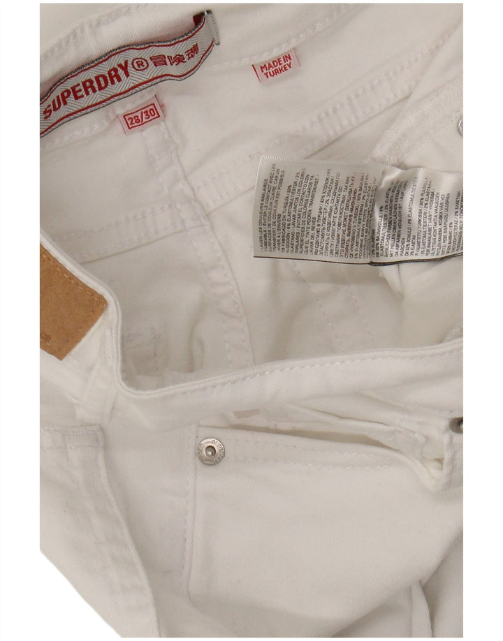 Superdry Damen Skinny Jeans W28 L30 Weiße Baumwolle