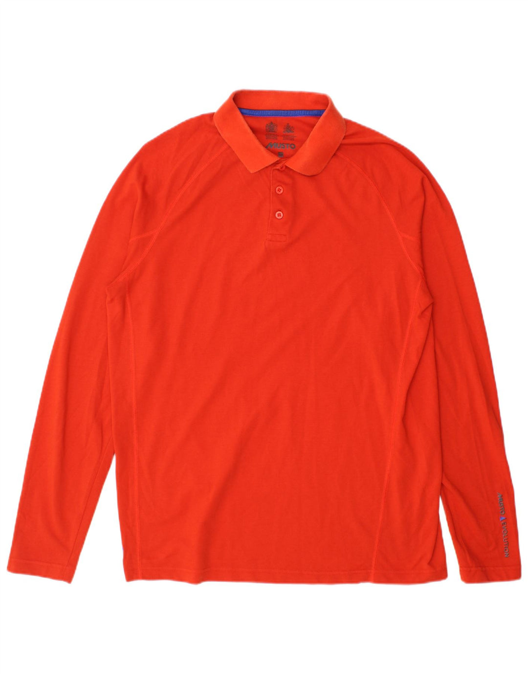 Musto Herren-Langarm-Poloshirt aus mitteloranger Baumwolle