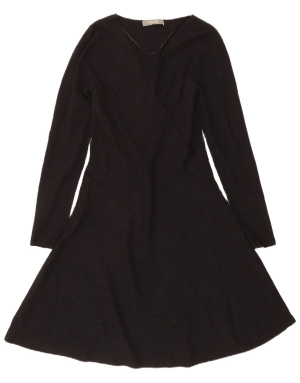 Oasis Damen Pulloverkleid UK 10 Small Schwarz Viskose