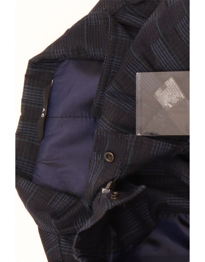 Trevira Herren Militär-Bomberjacke UK 44 2XL Marineblau kariert Polyester