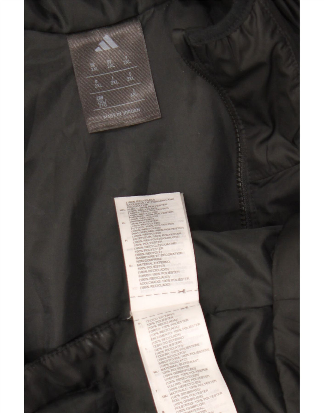 Adidas Herren Kapuzen-Windbreakerjacke UK 44 2XL Schwarz Polyester