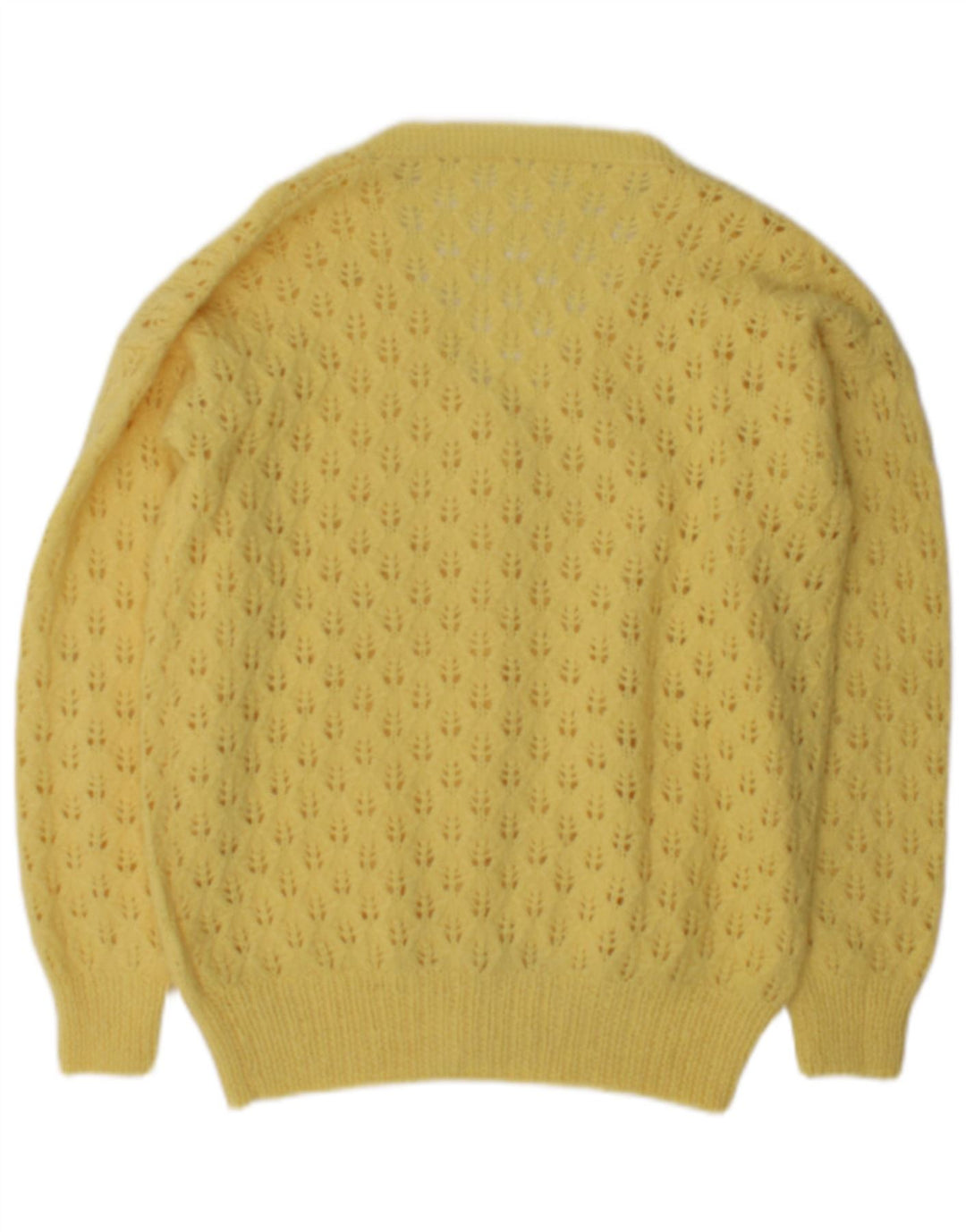 Vintage Damen Cardigan Pullover UK 12 Mittelgelb