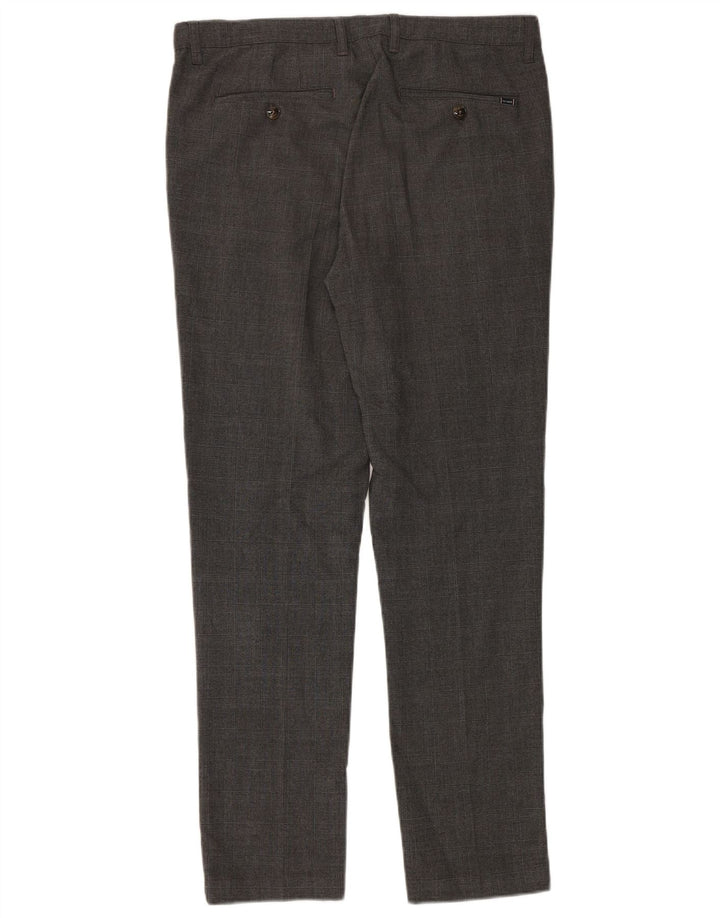 TED BAKER Slim-Anzughose für Herren, W34, L32, grau kariertes Polyester