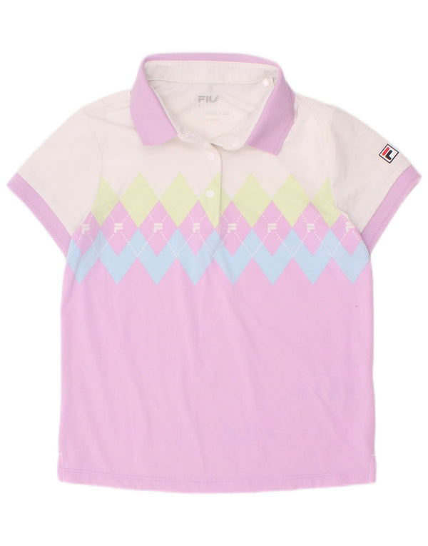 Fila Mädchen-Poloshirt mit Grafik, 6–7 Jahre, lila Argyle/Diamant-Nylon