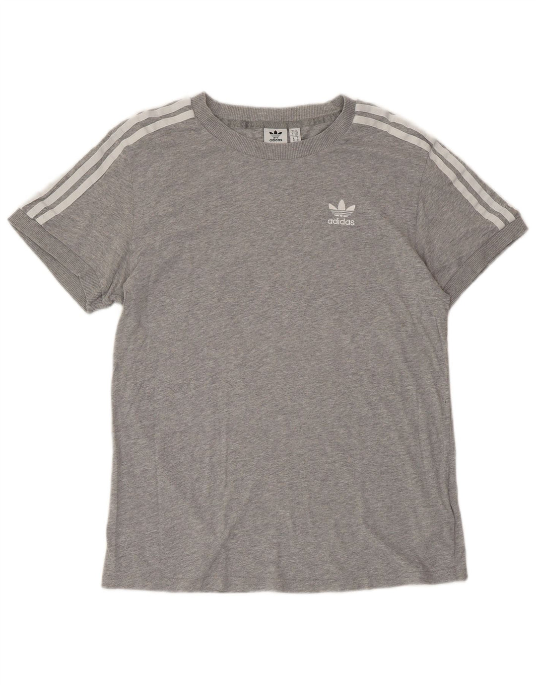 ADIDAS Damen Übergroßes T-Shirt Top UK 10 Small Grau Baumwolle