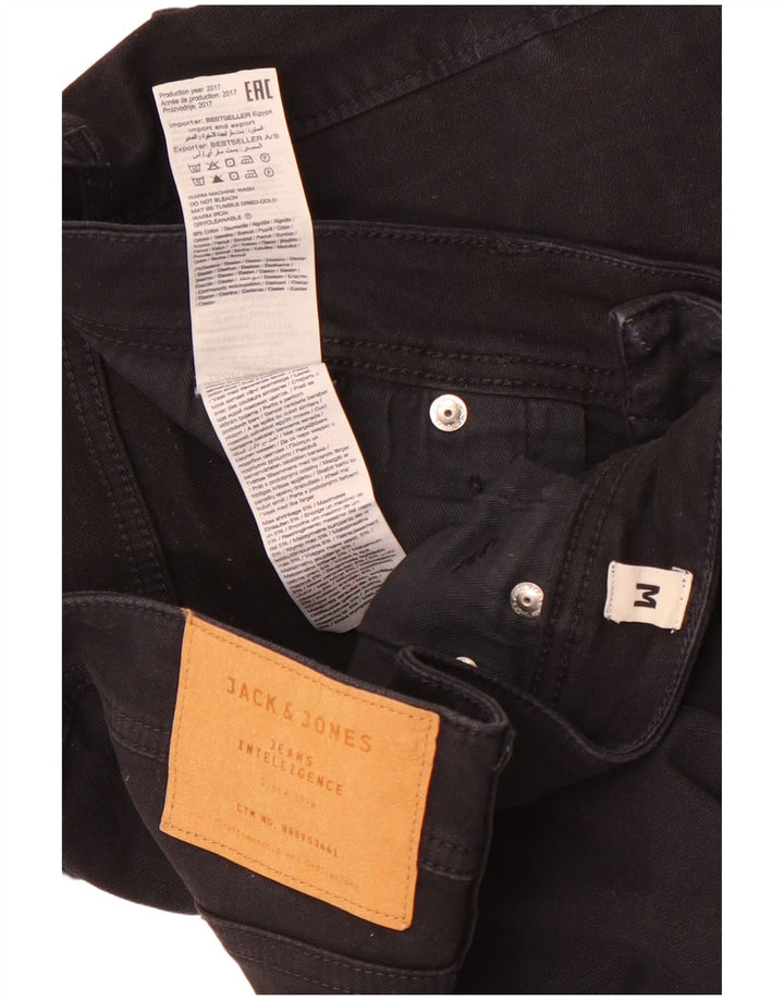 Jack & Jones Herren-Jeansshorts mit normaler Passform, Größe M, W32, schwarze Baumwolle