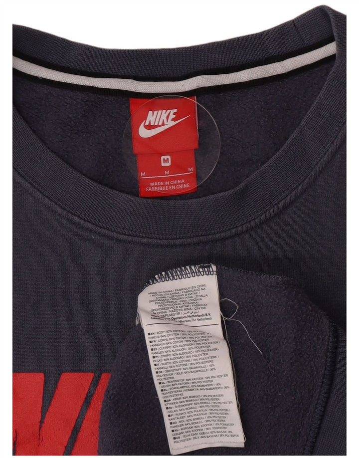 Nike Herren Grafik-Sweatshirt-Pullover aus mittelblauer Colourblock-Baumwolle