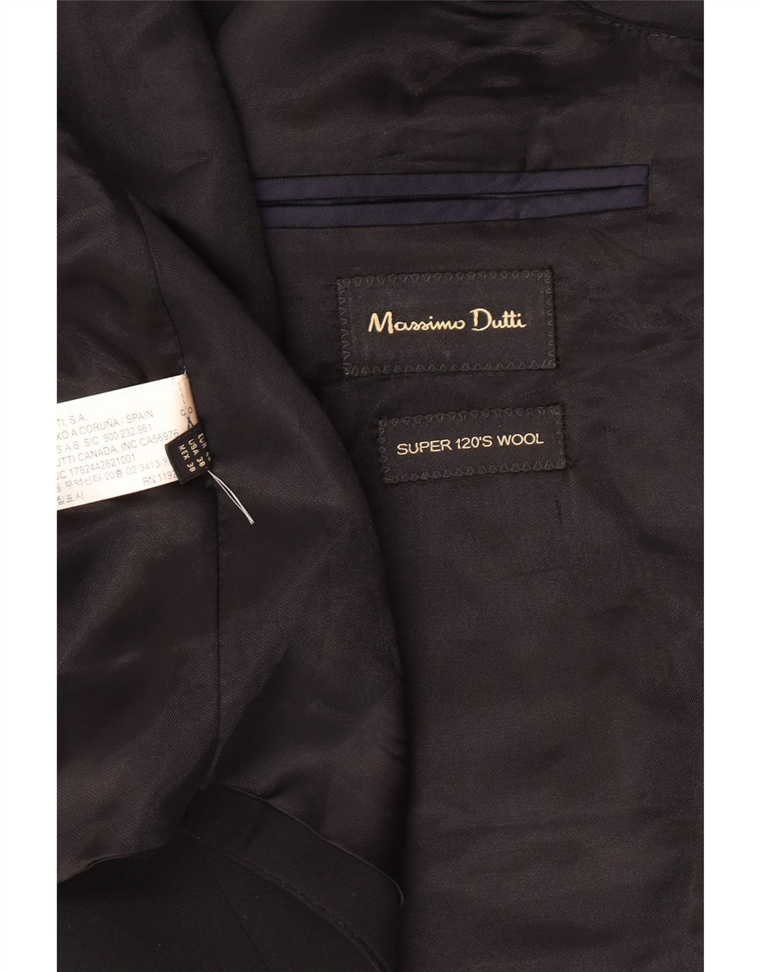 Massimo Dutti Herrenweste EU 48 Mittelschwarze Wolle