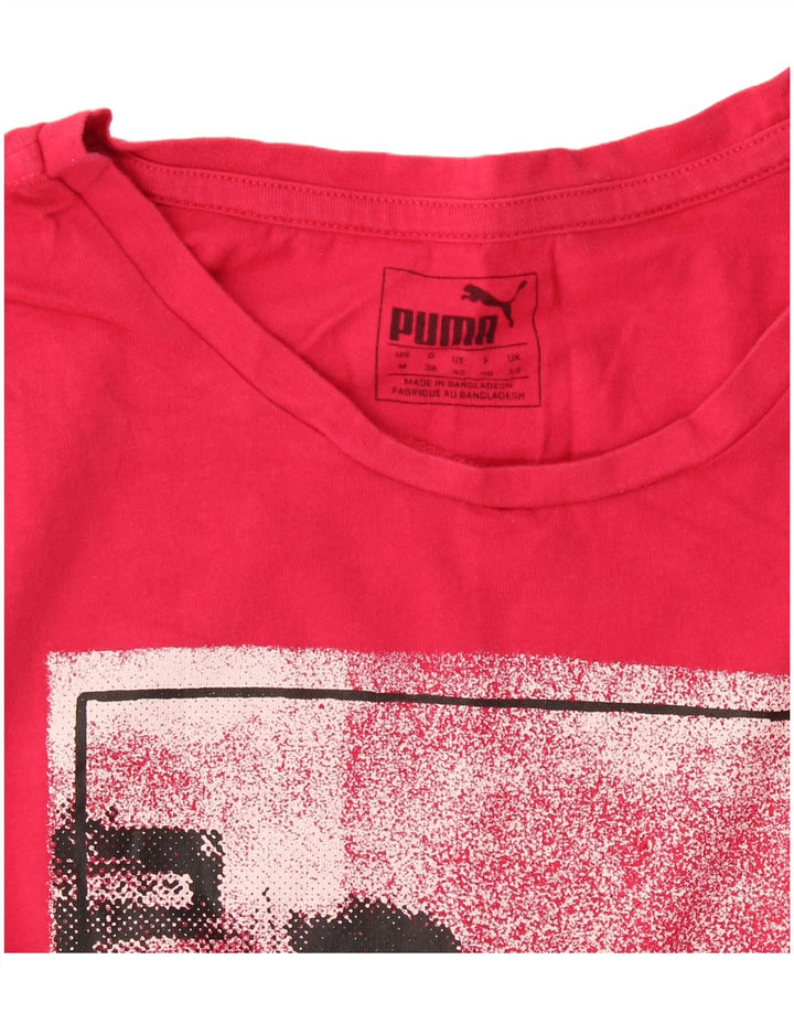 Puma Damen Graphic T-Shirt Top UK 12 Mittelrot