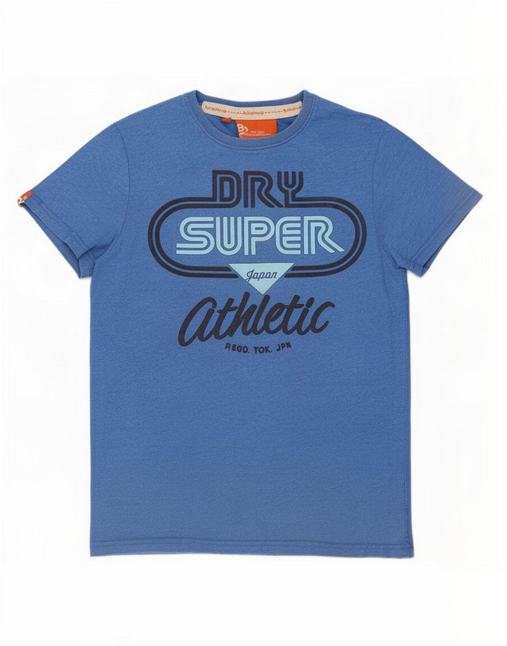 Superdry Herren Grafik-T-Shirt-Oberteil aus mittelblauem Polyester