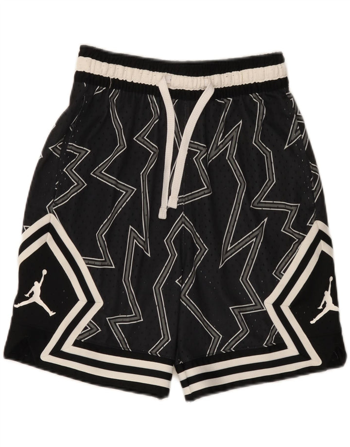 Jordan Herren-Sportshorts, klein, schwarzes, geometrisches Polyester