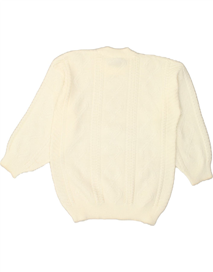 VINTAGE Womens 3/4 Sleeve Crew Neck Jumper Sweater UK 20 2XL White | Vintage Vintage | Thrift | Second-Hand Vintage | Used Clothing | Messina Hembry 