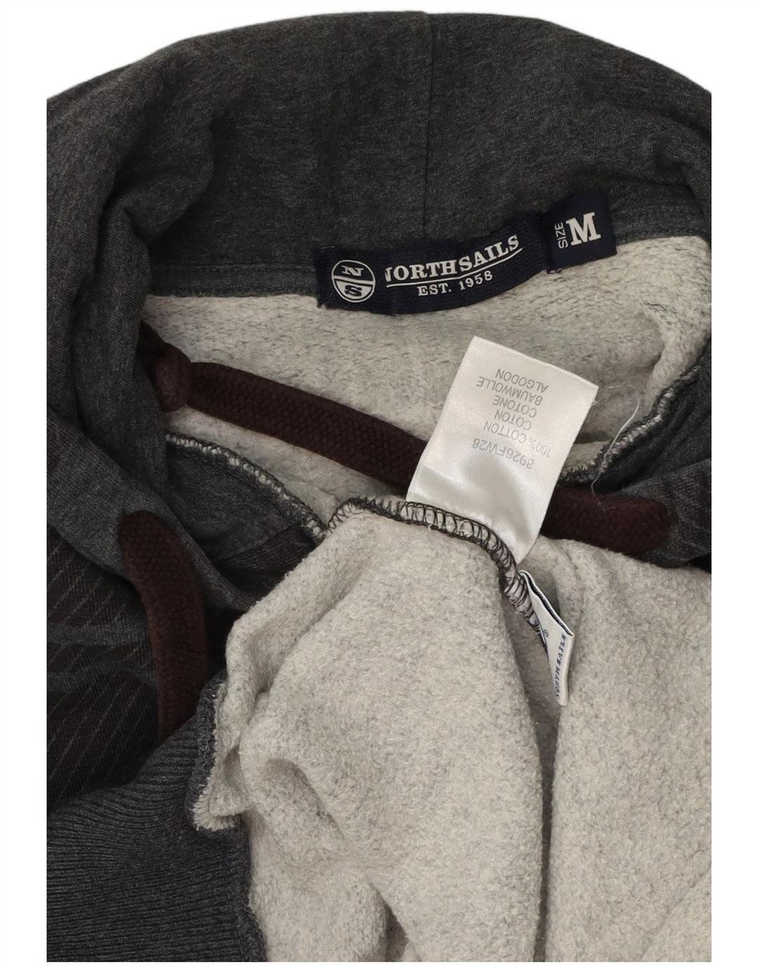 North Sails Herren-Kapuzenpullover aus Baumwolle mit mittelgrauem Karomuster