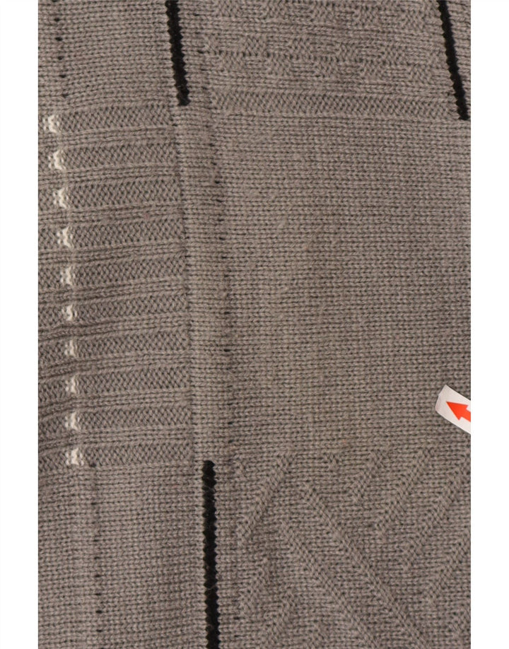 Jacques Lorant Herren-Pullover mit V-Ausschnitt, Gr. 42/44, groß, grau gestreift