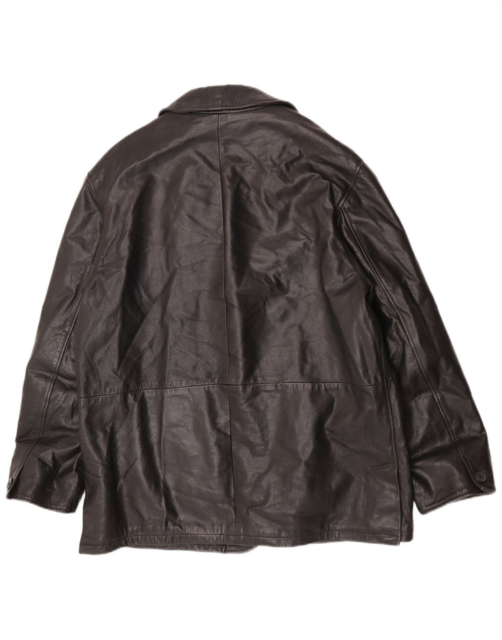 Vintage Herren Lederjacke IT 52 XL Schwarzes Leder