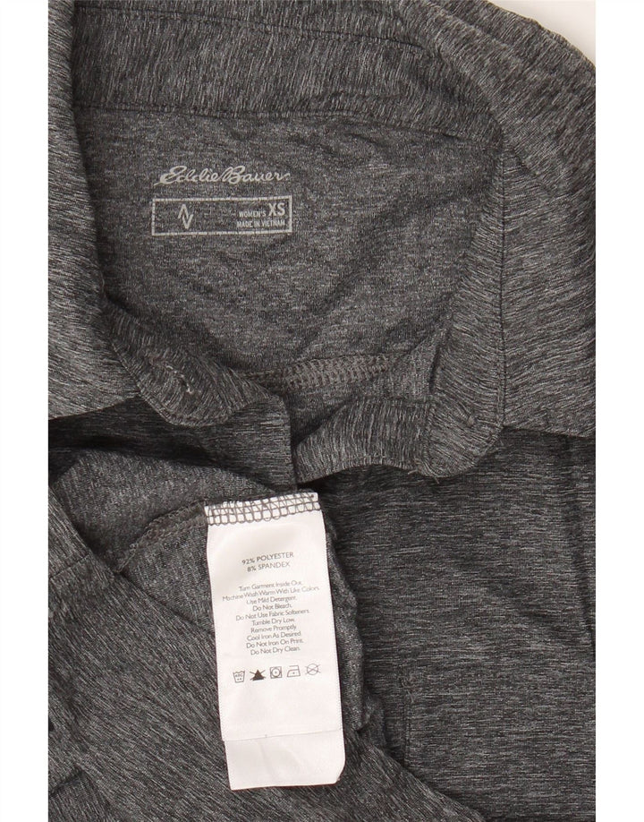 EDDIE BAUER Damen-Hemd UK 6 XS Grau meliertes Polyester
