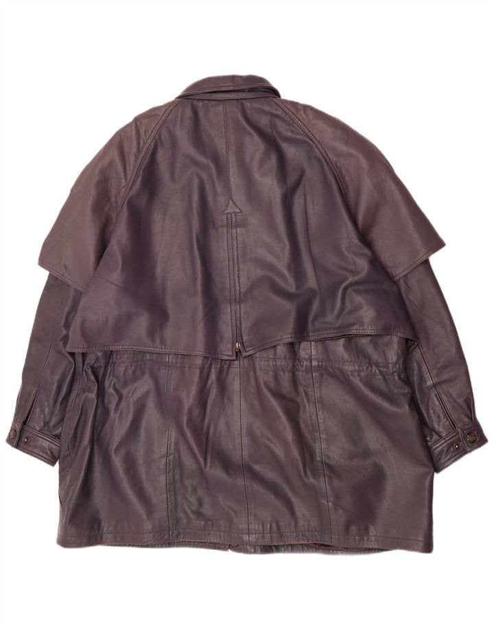 Vintage Damen Ledermantel UK 20 2XL Lila