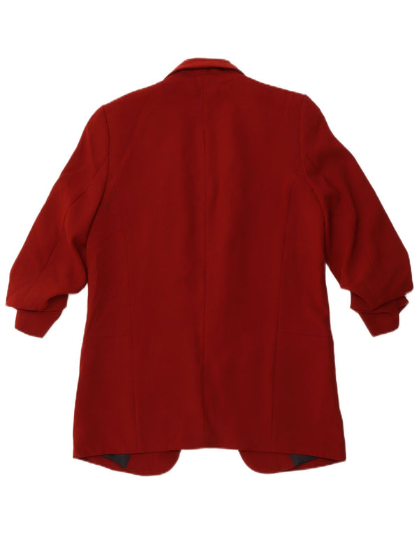 ZARA Damen-Blazerjacke mit 3/4-Ärmeln, Gr. 10, Größe S, Rot, Polyester